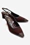 Hilda Brown Matte Toe Women's Block Heeled Shoes
