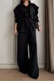 Shirt and Pants Set with Garnished Ties 51309