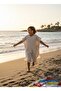 100% Cotton 4 Layer Muslin Cream Children's Poncho, 10-12 Years Old Hooded Bathrobe & Beach Towel