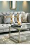 Luxury Velvet Double-Sided Throw Pillow Cover 45X45 with Gold Detail Decorative Pillowcase