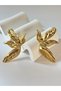 Vip Steel Leaf Pattern Big Earrings Gold Color Modern Stylish Anti Allergic Women Earrings - 4