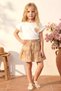 Girl's Top and Bottom Set with Skirt, Summer Printed Brown