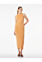 Slim Fit Sleeveless Crew Neck Glitter Pencil Dress