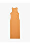 Slim Fit Sleeveless Crew Neck Glitter Pencil Dress - 4