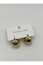 Steel Gold Beaded Thick Hoop Earrings - 7