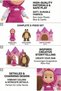 Sasa and Bear Toy Playset, Castle Dollhouse Masha Style Girl Doll Pink Scarf & Brown Bear LED Lights - 3