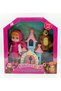 Sasa and Bear Toy Playset, Castle Dollhouse Masha Style Girl Doll Pink Scarf & Brown Bear LED Lights - 4