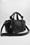 Women's Black Knot Handle Bag with Ring Detail, Internal Pocket and Zipper Closure for Hand, Arm and Shoulder Use