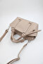 Women's Beige Knot Handle Bag with Ring Detail, Internal Pocket and Zipper Closure for Hand, Arm and Shoulder Use - 6
