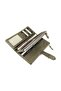Women's Khaki Color Leather Wallet Card Holder Hand Portfolio - 3