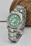 Steel Women's Wristwatch, Waterproof, Silver Color Cord, Green, Guaranteed, Women's Wristwatch - 2