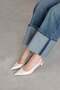 Molly Women's Heeled Wrinkled Leather Shoes Beige - 2