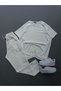 Unisex Laser Cut Short Sleeve T-Shirt - 2-Piece Tracksuit Set with Stitching Detail - 2