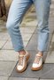 0775 Eren Shoes&Bag Genuine Leather Lace-Up Casual Sneaker Shoes Real Leather Cream - 8