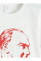 Ecru Crew Neck Ataturk Printed Girls' T-Shirt 23 April Children's Day S6Dc93Z129 - 3