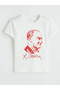 Ecru Crew Neck Ataturk Printed Girls' T-Shirt 23 April Children's Day S6Dc93Z129 - 2