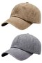 Unisex Vintage 100% Cotton Adjustable Baseball Cap Hat Set of 2 - 8