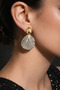 Gold and Silver Two-Tone Sea Shell Earrings Stylish Statement Women's Earrings - 3