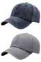 Unisex Vintage 100% Cotton Adjustable Baseball Cap Hat Set of 2