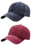 Unisex Vintage 100% Cotton Adjustable Baseball Cap Hat Set of 2