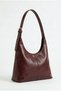 Women's Burgundy Shoulder Bag Soft Interior and Exterior Textured Tote Bag - 3