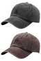 Unisex Vintage 100% Cotton Adjustable Baseball Cap Hat Set of 2 - 5