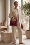 Burgundy Women's Soft Faux Leather Minimalist Shoulder Bag - 4