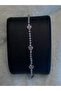 Zircon Stone - Pink Heart Detail - Silver Bracelet. Does Not Darken, Adjustable.