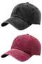 Unisex Vintage 100% Cotton Adjustable Baseball Cap Hat Set of 2 - 7