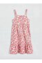 Square Collar Floral Girl's Poplin Dress (S6) - 2