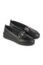 Women's Black Summer Breathable Genuine Leather Full Orthopedic Shoes with Saddle Detail - 2