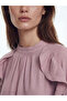 High Neck Ruffled A-Line Dress - 3