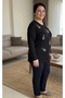 Mom's Plus Size Spring Summer Season Cotton Black Blouse - 2