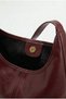 Women's Burgundy Shoulder Bag Soft Interior and Exterior Textured Tote Bag - 4