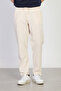 Men's Tie-Waist Casual Trousers - Ecru - 4