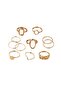 11 Pcs Gold -Tone Minimalist Geometric Ring Set