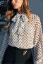 Polka Dot Blouse with Bow - 2