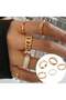 Elegant Gold Plated Pearl & Chain Ring Set 5 Pcs - 2