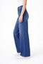 Women's Vintage Wash Faded Effect High Waist Wide Leg Palazzo Jean Trousers Dark Blue Loose Leg Casual - 2