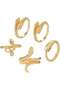 5PCS Vintage Gold-Tone Snake Ring Set