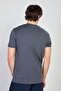 Men's ribbed t-shirt with collar detail - anthracite - 5