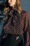 Polka Dot Blouse with Bow - 5