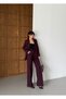 Women's Plum Blazer Jacket Palazzo Pants Suit - 4