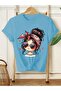 Women's Cute Cartoon Printed Oversize Casual T-Shirt - 2
