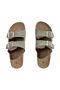 Khaki Double Striped Thick Soled Women's Shoes Slipper - 5