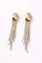 Zara-Style Elegant Earrings with Gold Accents, Dangling Design, Available in Silver and Black, 8 cm - 3
