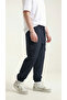 Men's Navy Blue Thin Parachute Fabric Sweatpants with Cargo Pockets and Clip-On Legs, Comfortable Fit - 5