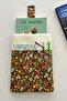 Fabric Book Cover with Pockets Crispy Flowers Green Book Protector - 5