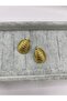 Steel Gold Cocoon Pin Earrings - 2