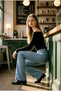 Jeans - Spanish Flare Lycra High Waist Blue Snow Pants - 4